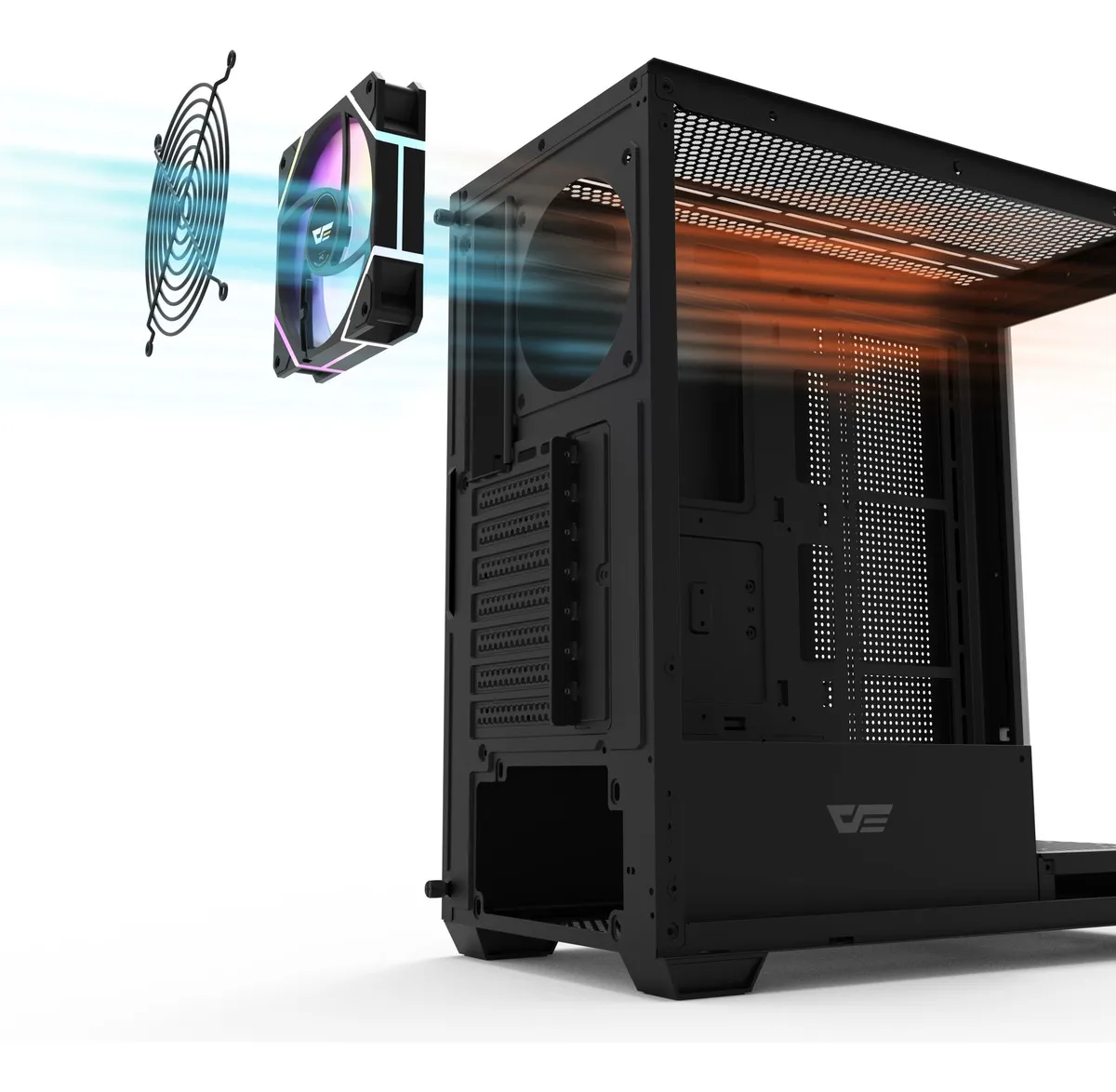 🖥️ Gabinete Gamer DarkFlash DS900 ATX Vidrio Templado RGB Negro - Imagen 7