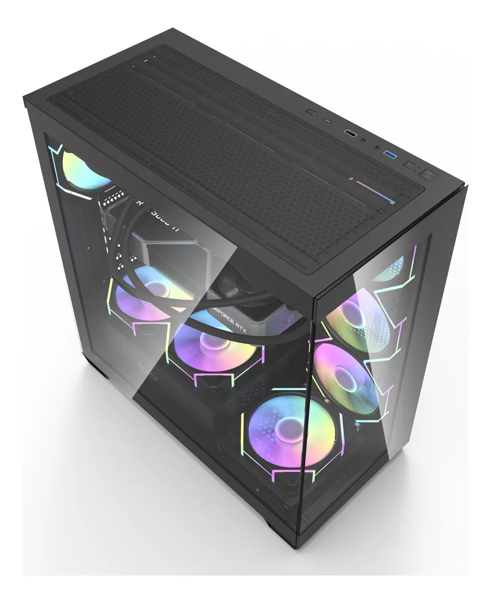 🖥️ Gabinete Gamer DarkFlash DS900 ATX Vidrio Templado RGB Negro - Imagen 5