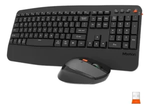 🏷️Kit Teclado y Mouse Inalámbrico Bluetooth Meetion MT-DirectorA – Negro Español Latinoamérica