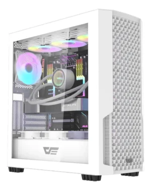 🖥️ Gabinete Gamer DarkFlash DF2100 Mesh E-ATX Vidrio Templado con 4 Ventiladores RGB Incluidos Blanco