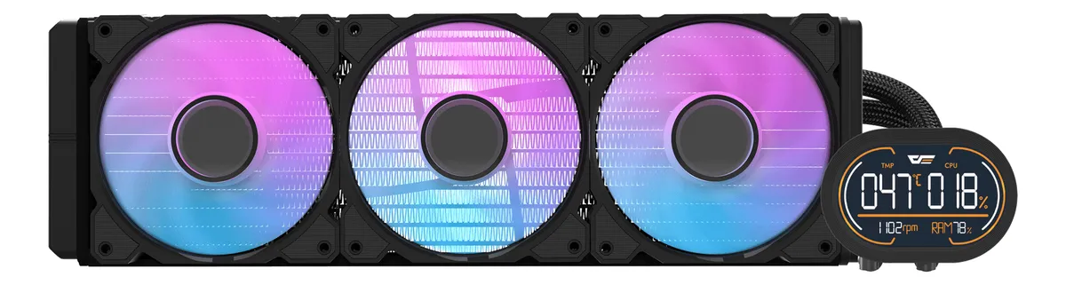 💧 Refrigeración Líquida DarkFlash DH360D V1.2 con Pantalla LCD Negro - Imagen 3