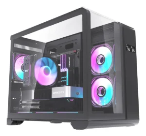 🖥️ Gabinete Gamer DarkFlash L280M M-ATX Negro con Vidrio Curvado y Pantalla Digital Dual