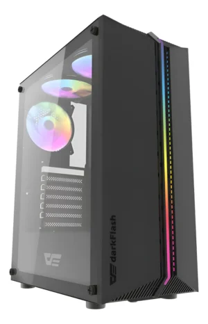 🖥️ Gabinete Gamer DarkFlash DK151 ATX con Panel Frontal ARGB y 3 Ventiladores RGB Incluidos
