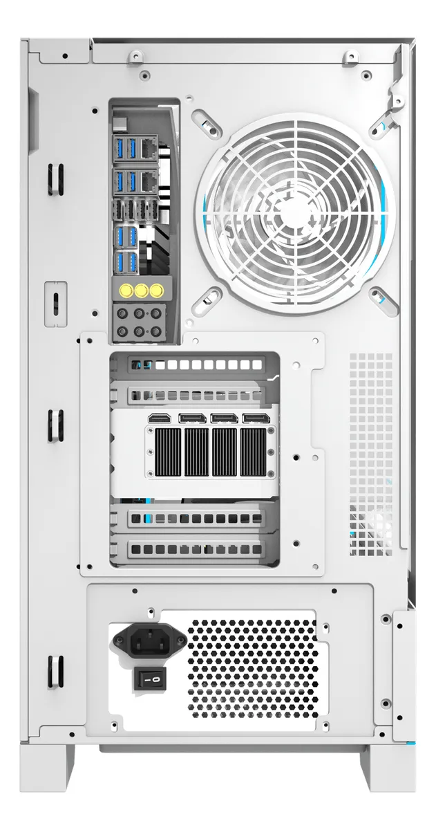 🖥️ Gabinete Gamer DarkFlash DY450 Pro ATX Blanco con Panel de Control ARGB y USB-C - Imagen 8