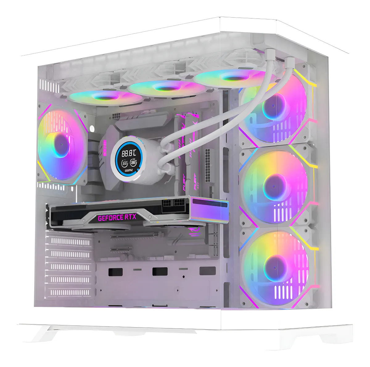 🖥️ Gabinete Gamer Aigo FT48 Pro ATX Triple Vidrio Templado con 4 Ventiladores A-RGB Incluidos - Imagen 8