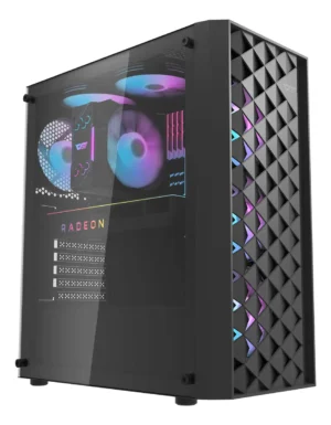 🖥️ Gabinete Gamer DarkFlash DK351 ATX con 4 Ventiladores RGB Incluidos y Panel de Vidrio Templado Negro