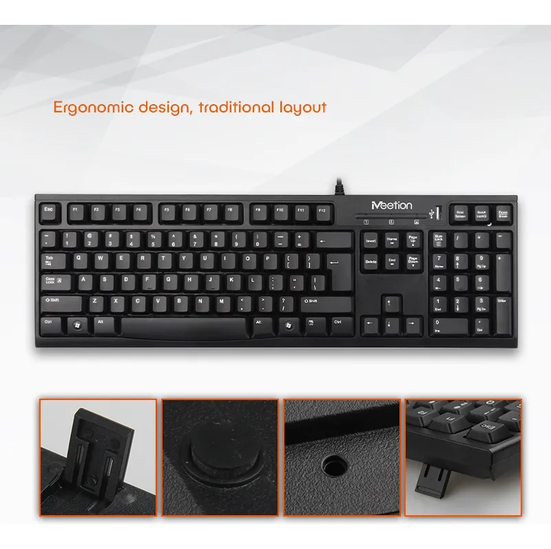 🏷️Teclado con Cable USB MT-K815 Español con Hub USB – Meetion Negro - Imagen 8