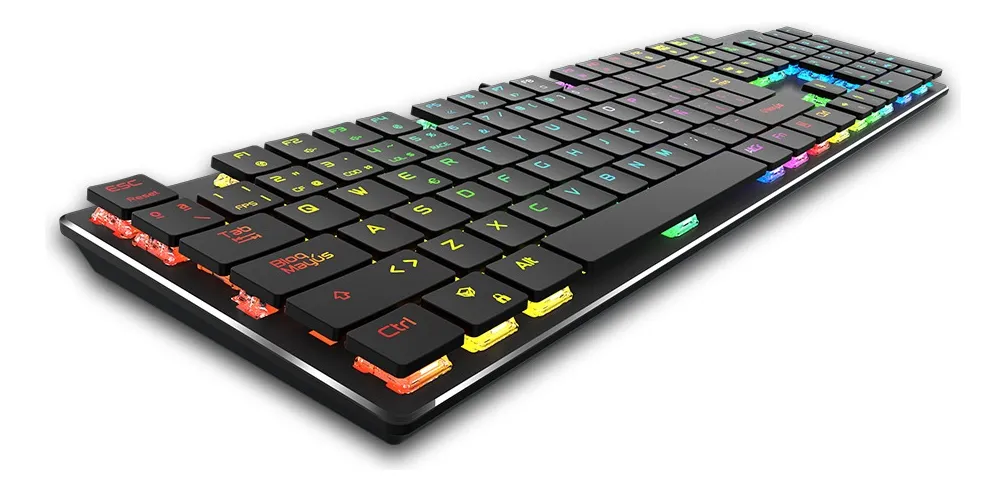 🏷️Teclado Gamer Mecánico Meetion MK80 Ultradelgado LED Negro Español Latinoamérica - Imagen 7