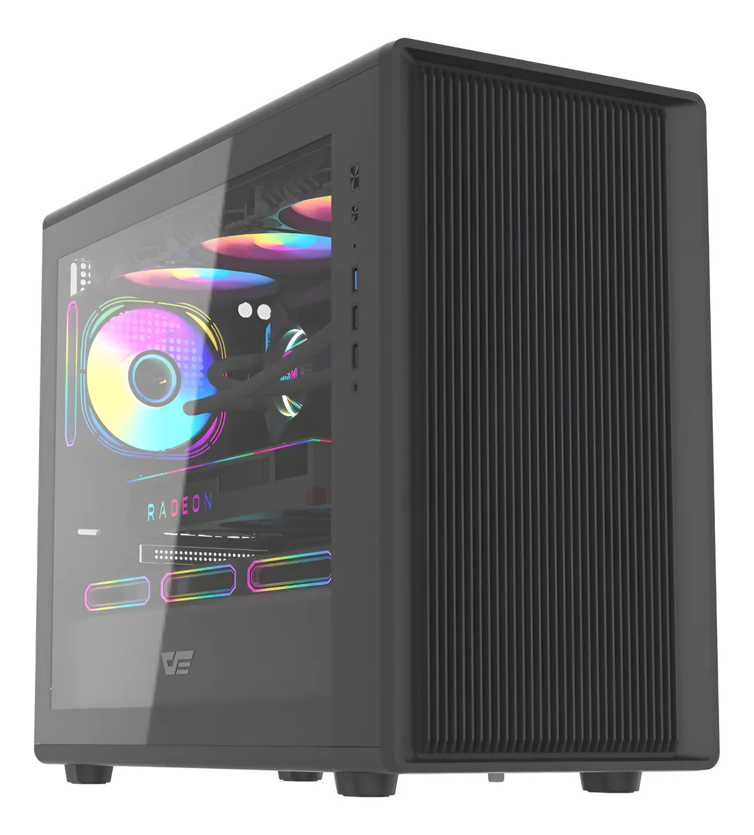 🖥️ Gabinete Gamer DarkFlash DB460M M-ATX Vidrio Templado con 4 Ventiladores RGB Incluidos Negro - Imagen 6