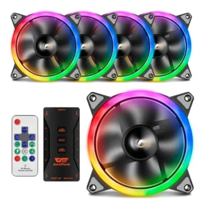 🌀 Kit de 5 Ventiladores DarkFlash DR12 Pro RGB 120 mm PWM + Hub