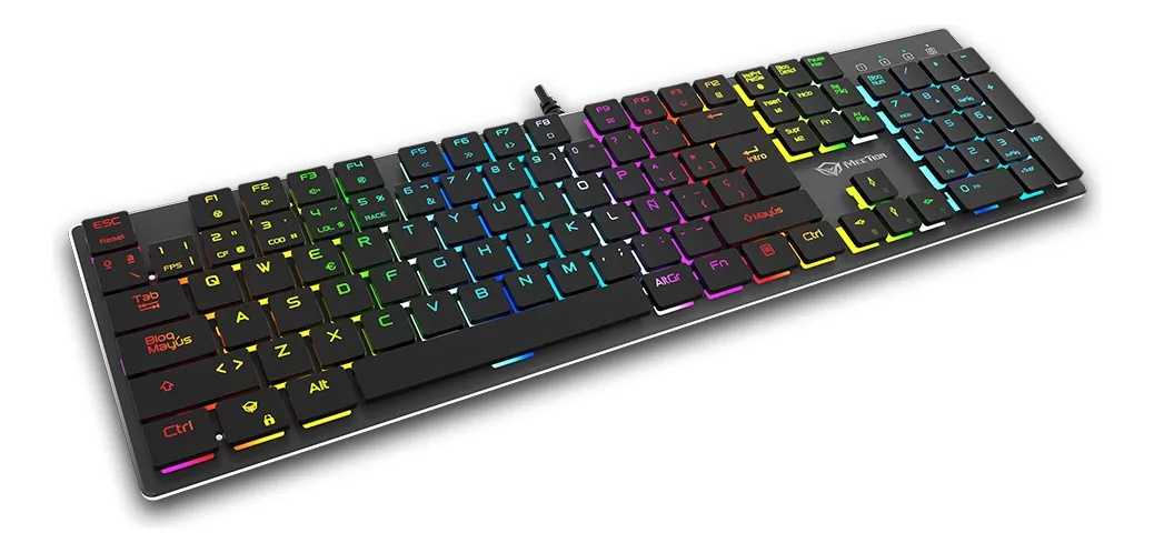 🏷️Teclado Gamer Mecánico Meetion MK80 Ultradelgado LED Negro Español Latinoamérica - Imagen 6