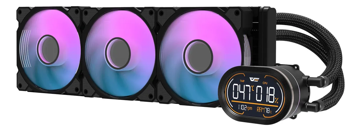 💧 Refrigeración Líquida DarkFlash DH360D V1.2 con Pantalla LCD Negro