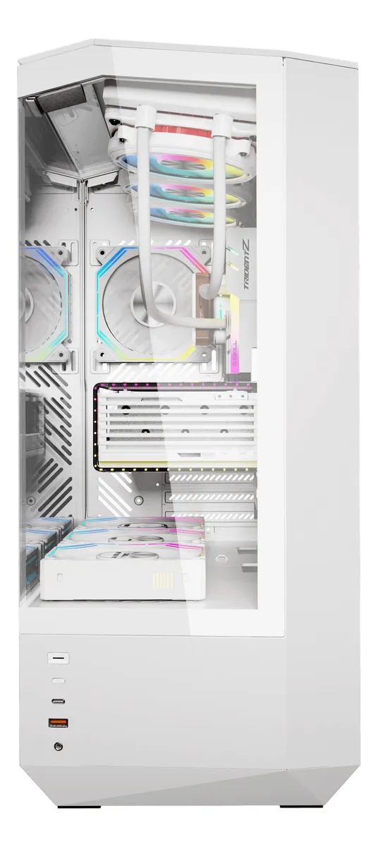 🖥️ Gabinete Gamer DarkFlash DY460 ATX Vidrio Templado 330° USB Tipo-C Panorámico (Blanco o Negro) - Imagen 2