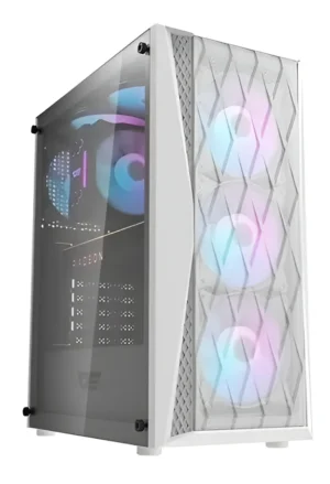 🖥️ Gabinete Gamer DarkFlash DK352 ATX Blanco con 4 Ventiladores RGB Incluidos