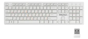 🏷️Teclado Multimedia Inalámbrico Bluetooth Meetion WK841 Febo Blanco Español
