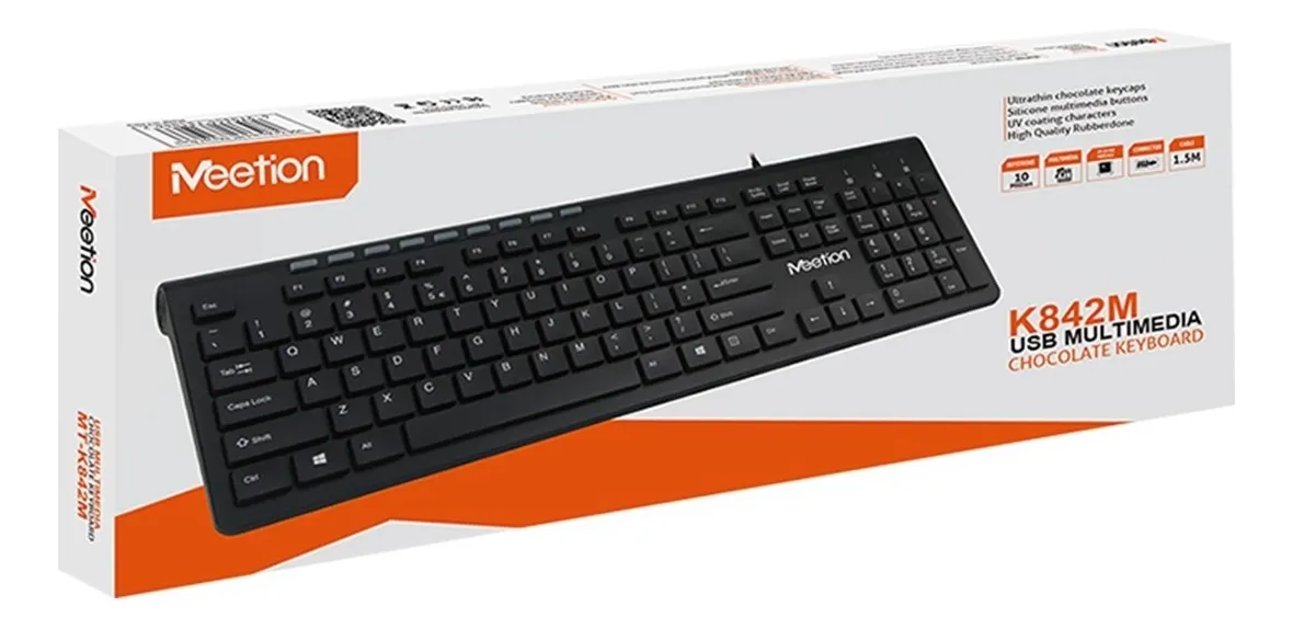 🏷️Teclado Alámbrico en Español K842M Meetion – Negro - Imagen 3