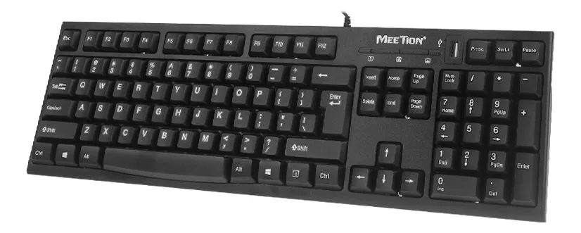 🏷️Teclado con Cable USB MT-K815 Español con Hub USB – Meetion Negro - Imagen 6