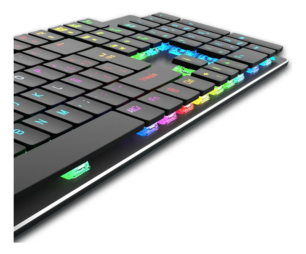 🏷️Teclado Gamer Mecánico Meetion MK80 Ultradelgado LED Negro Español Latinoamérica - Imagen 5