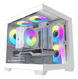 🖥️ Gabinete Gamer DarkFlash C275P M-ATX Vidrio Templado con 3 Ventiladores A-RGB Incluidos Blanco