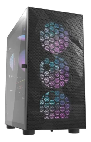 🖥️ Gabinete Gamer DarkFlash DLM21 Mesh M-ATX Vidrio Templado Negro