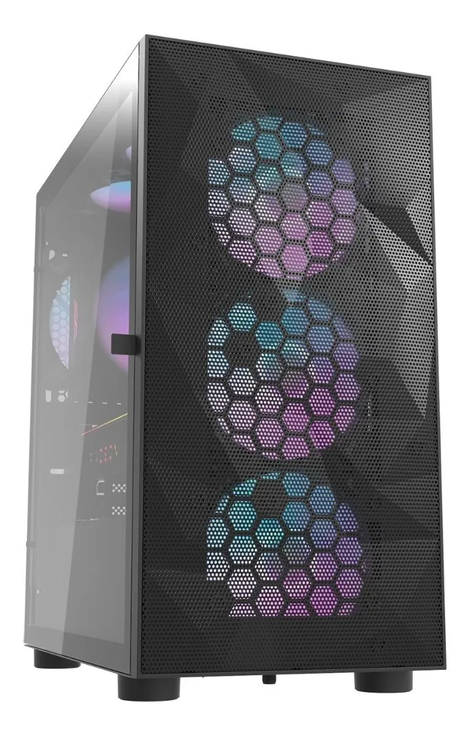 🖥️ Gabinete Gamer DarkFlash DLM21 Mesh M-ATX Vidrio Templado Negro