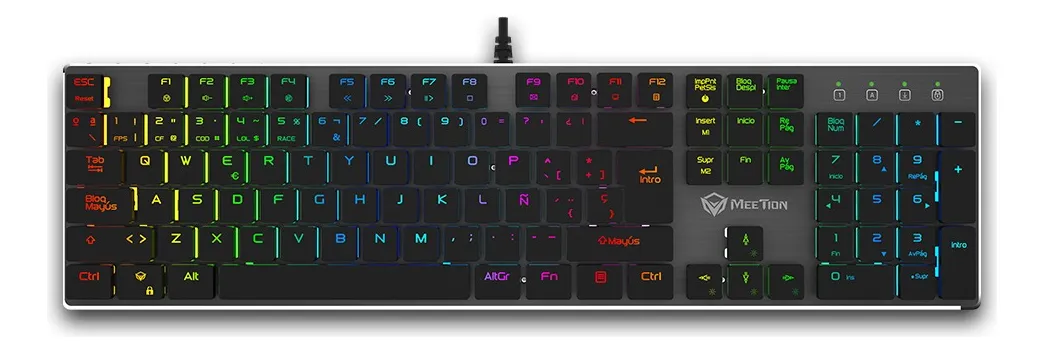 🏷️Teclado Gamer Mecánico Meetion MK80 Ultradelgado LED Negro Español Latinoamérica - Imagen 4