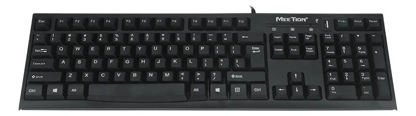 🏷️Teclado con Cable USB MT-K815 Español con Hub USB – Meetion Negro