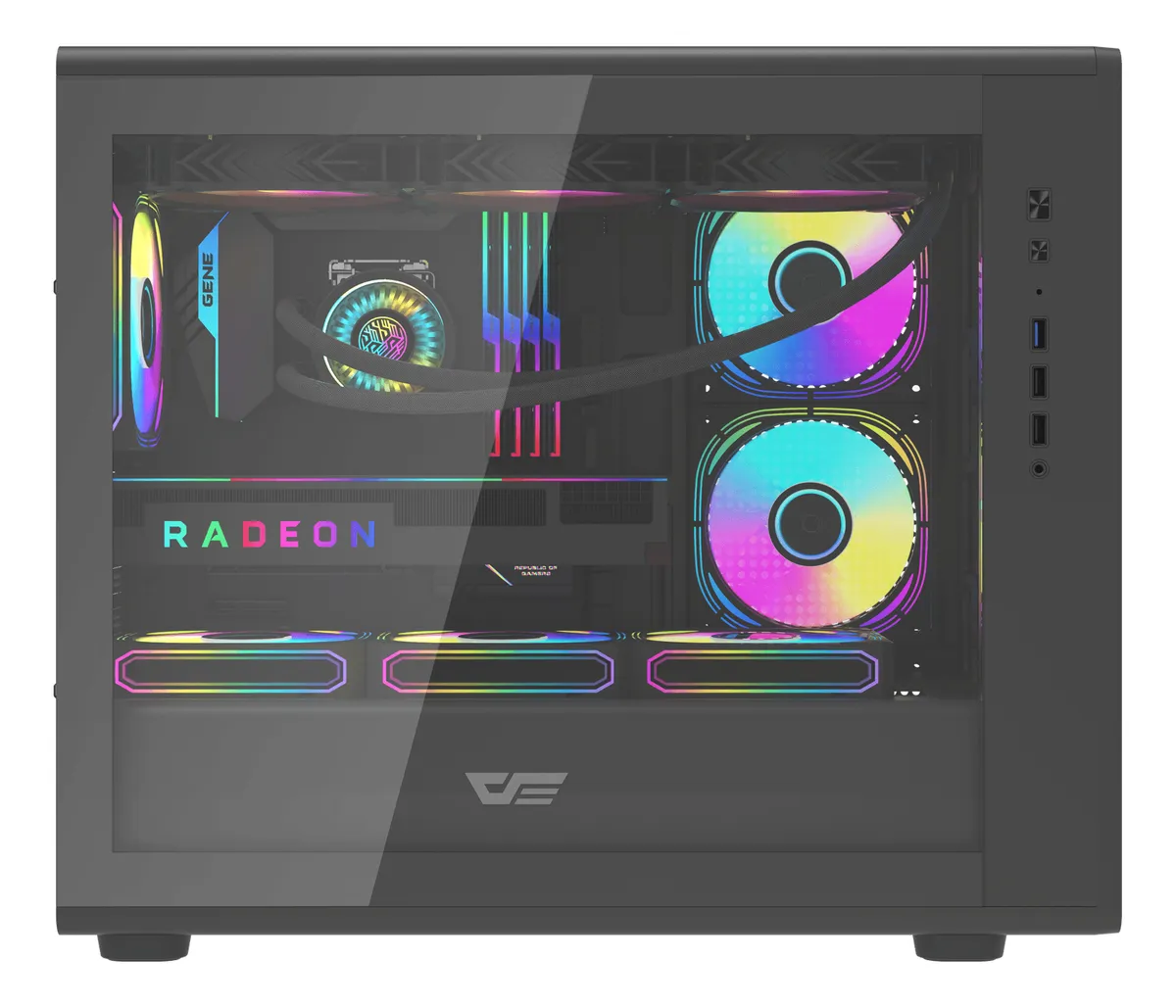 🖥️ Gabinete Gamer DarkFlash DB460M M-ATX Vidrio Templado con 4 Ventiladores RGB Incluidos Negro - Imagen 2