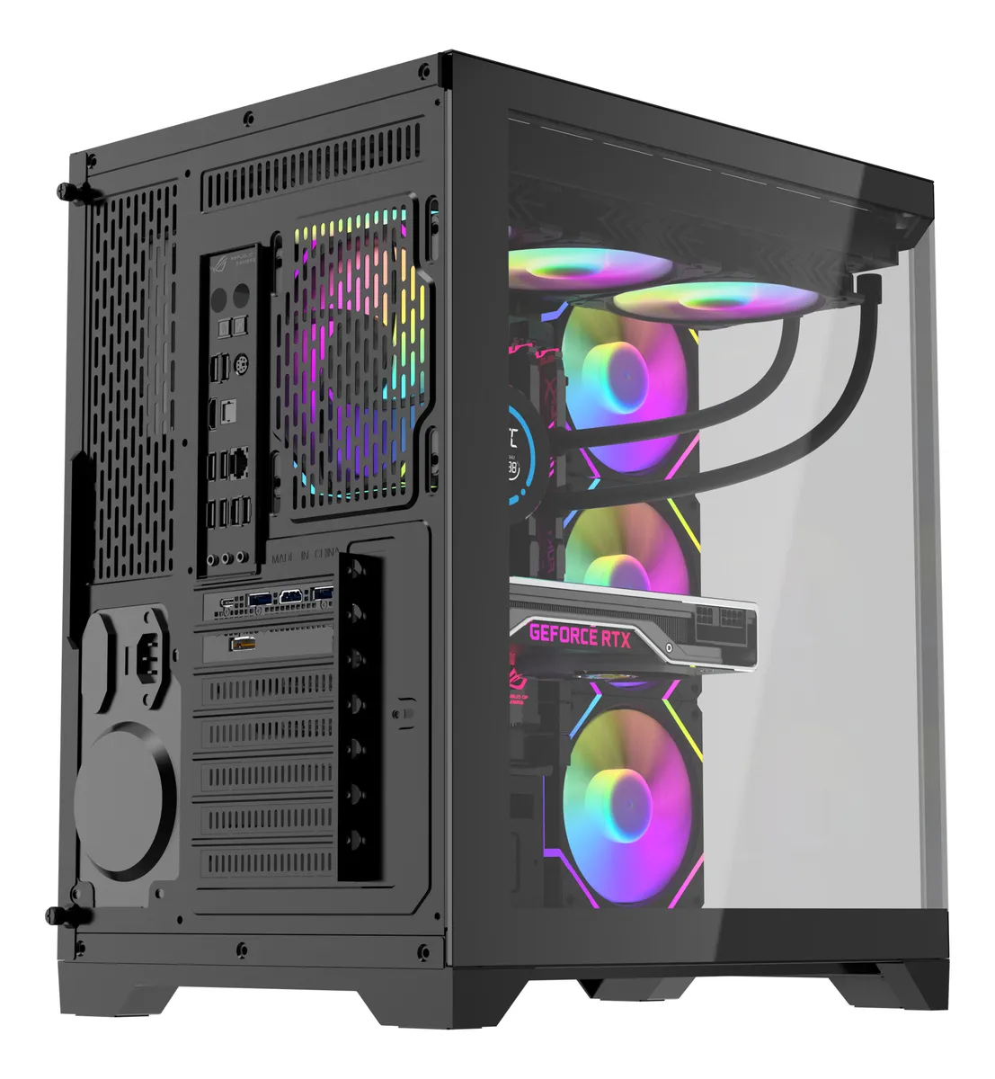 🖥️ Gabinete Gamer Aigo FT48 Pro ATX Triple Vidrio Templado con 4 Ventiladores A-RGB Incluidos - Imagen 2