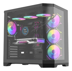🖥️ Gabinete Gamer Aigo FT418 Pro ATX Vidrio Templado con 4 Ventiladores A-RGB Negro
