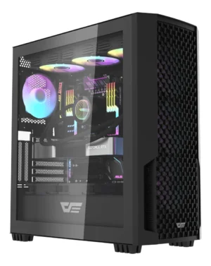 🖥️ Gabinete Gamer DarkFlash DF2100 Mesh E-ATX Vidrio Templado con 4 Ventiladores RGB Incluidos Negro