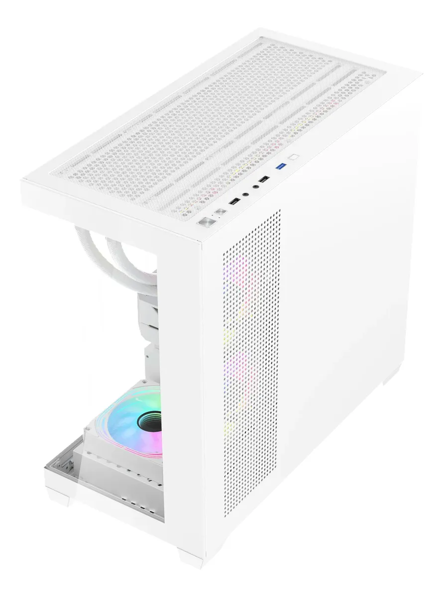 🖥️ Gabinete DarkFlash DS900M M-ATX Vidrio Templado 6 Fans ARGB – Blanco - Imagen 5