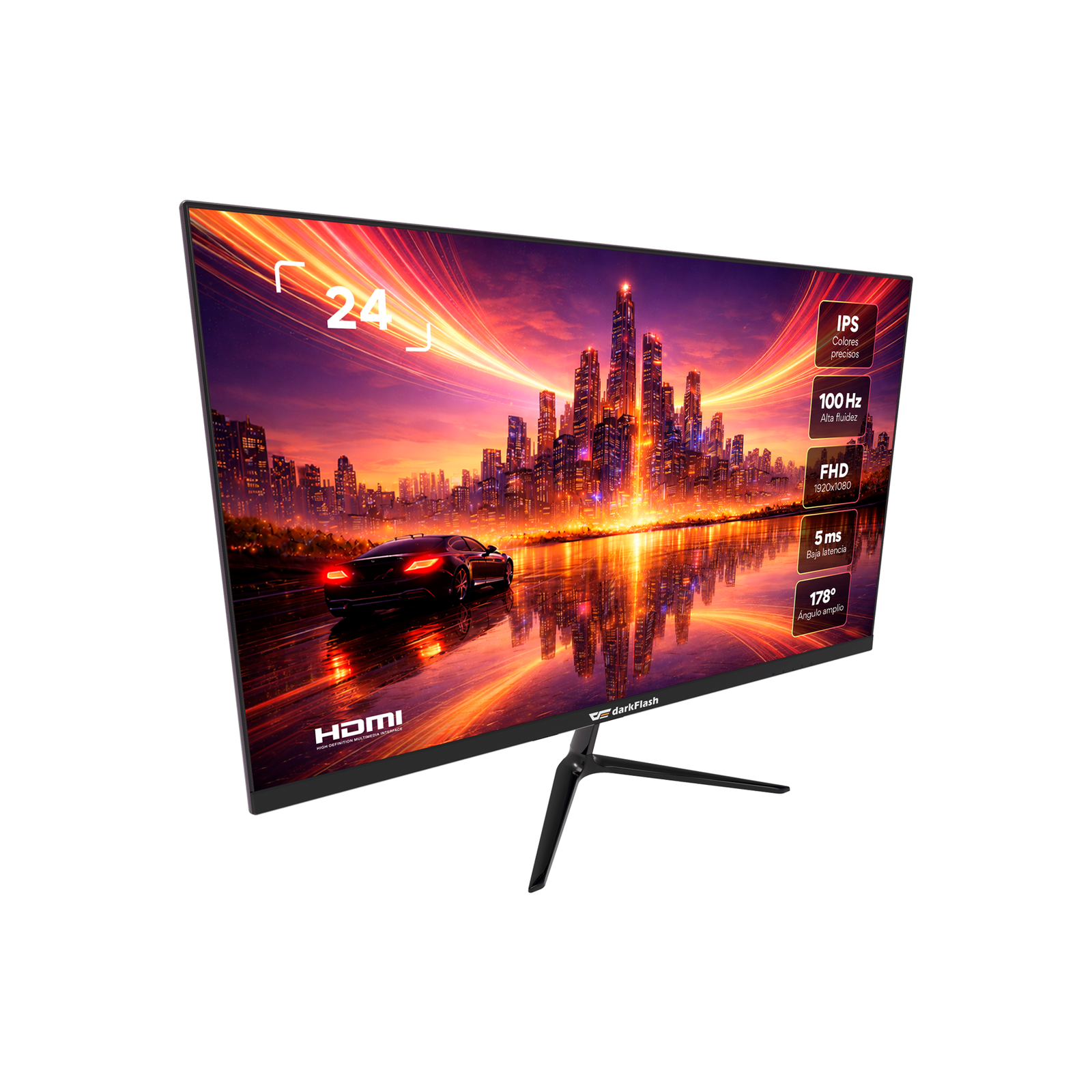 🖥️ Monitor DarkFlash G243FW 23.8” FHD IPS 100Hz – Negro - Imagen 2