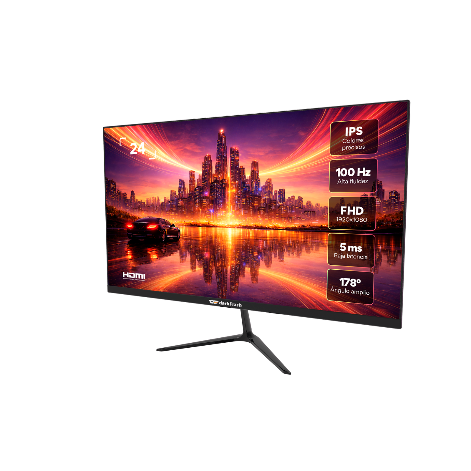 🖥️ Monitor DarkFlash G243FW 23.8” FHD IPS 100Hz – Negro - Imagen 3