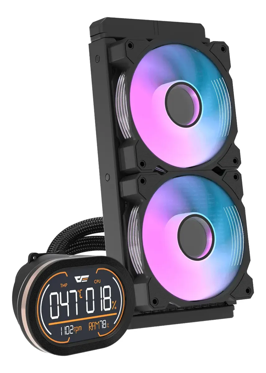 💧 Refrigeración Líquida DarkFlash DH240D V1.2 con Pantalla LCD Negro - Imagen 5