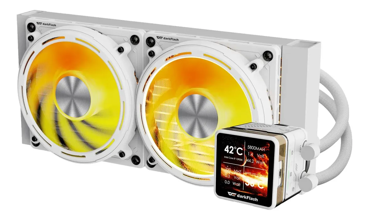 💧 Refrigeración Líquida DarkFlash DE240 Pantalla IPS ARGB – Blanco - Imagen 2