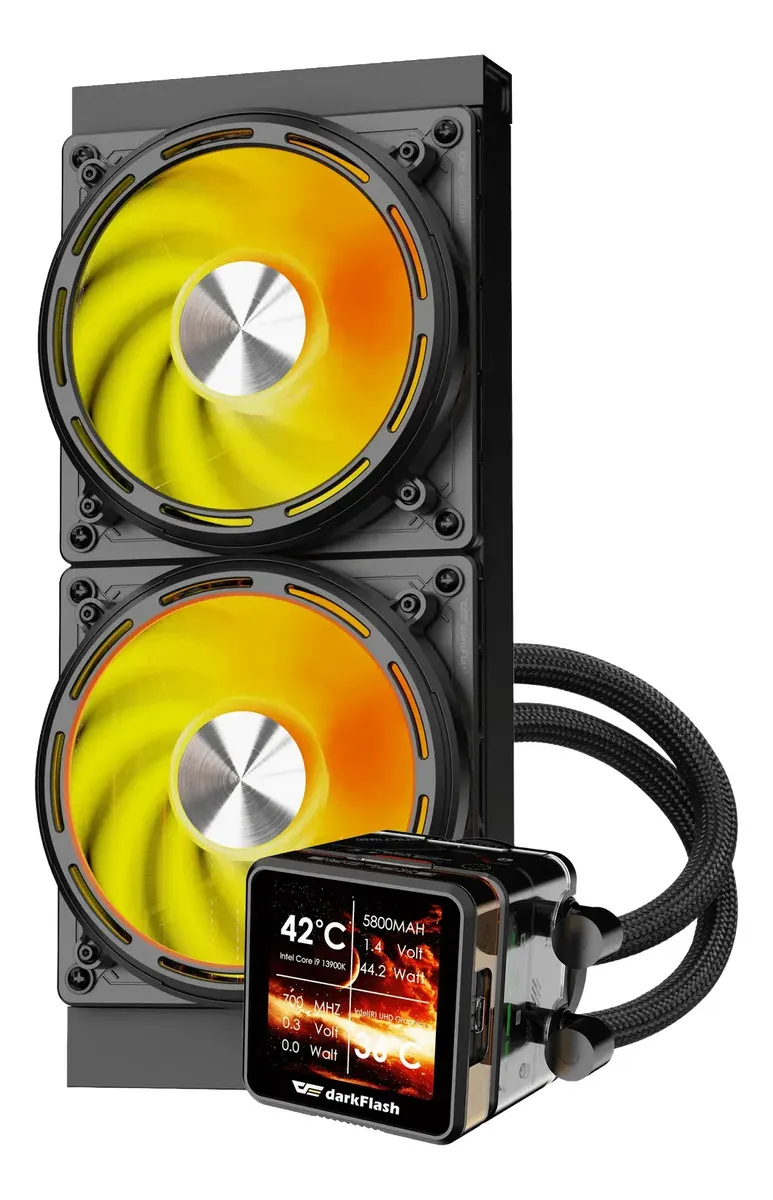 💧 Refrigeración Líquida DarkFlash DE240 Pantalla IPS ARGB – Negro