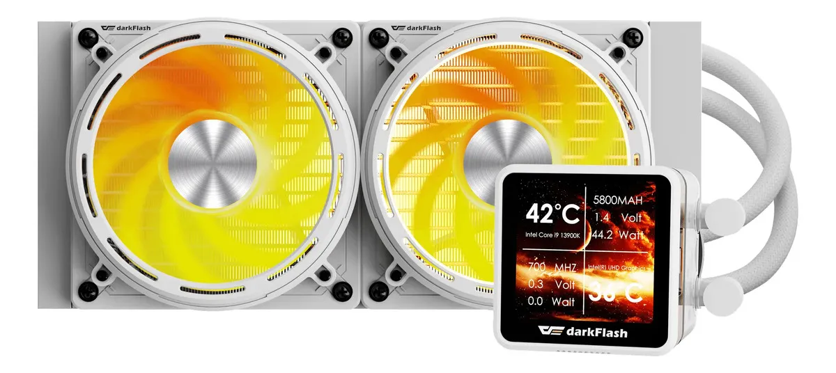 💧 Refrigeración Líquida DarkFlash DE240 Pantalla IPS ARGB – Blanco - Imagen 3