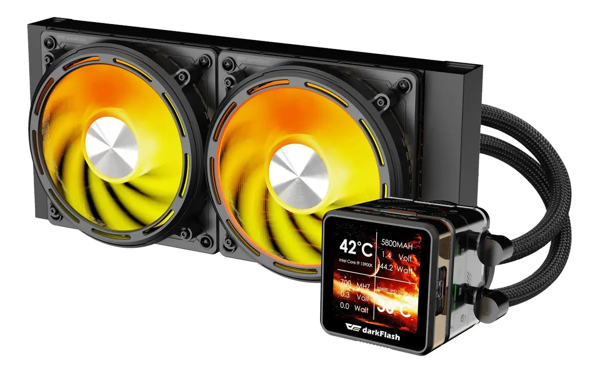 💧 Refrigeración Líquida DarkFlash DE240 Pantalla IPS ARGB – Negro - Imagen 4