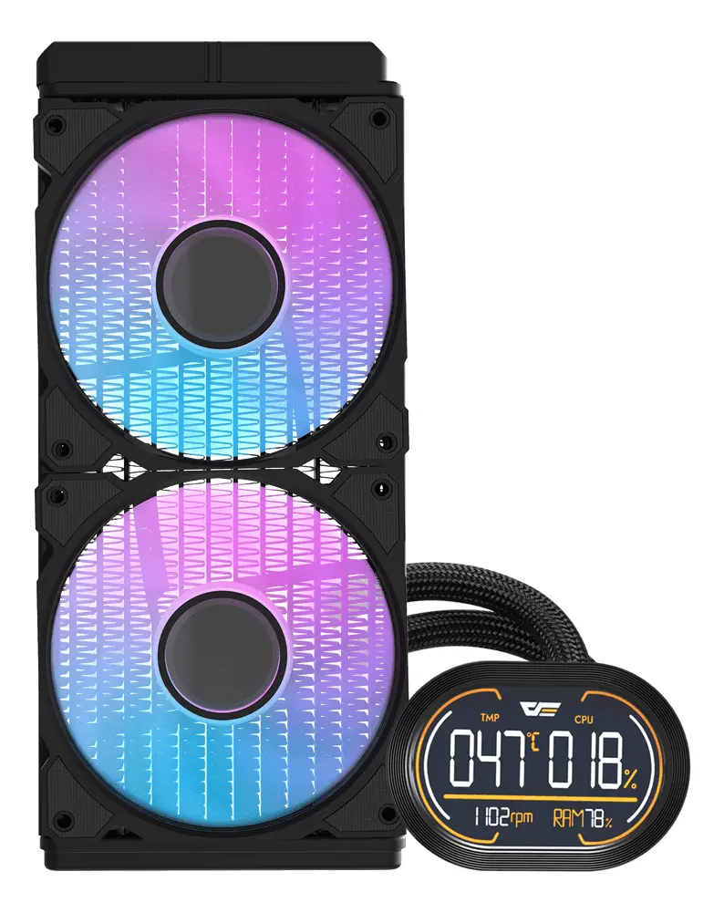 💧 Refrigeración Líquida DarkFlash DH240D V1.2 con Pantalla LCD Negro - Imagen 3