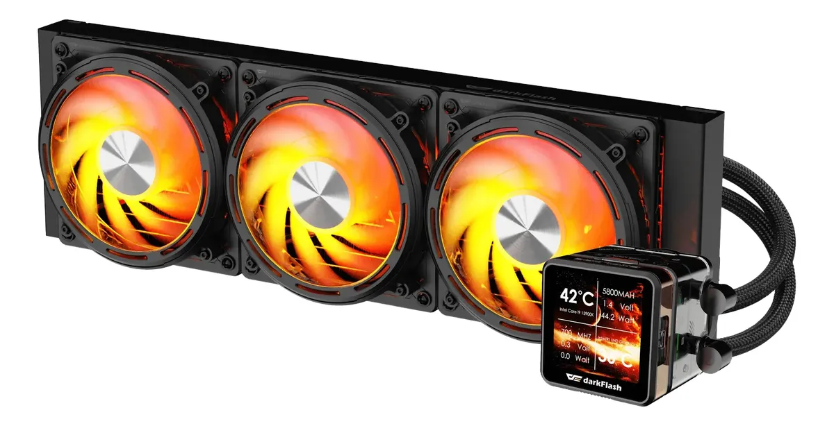 💧 Refrigeración Líquida DarkFlash DE360 Pantalla IPS ARGB – Negro - Imagen 6