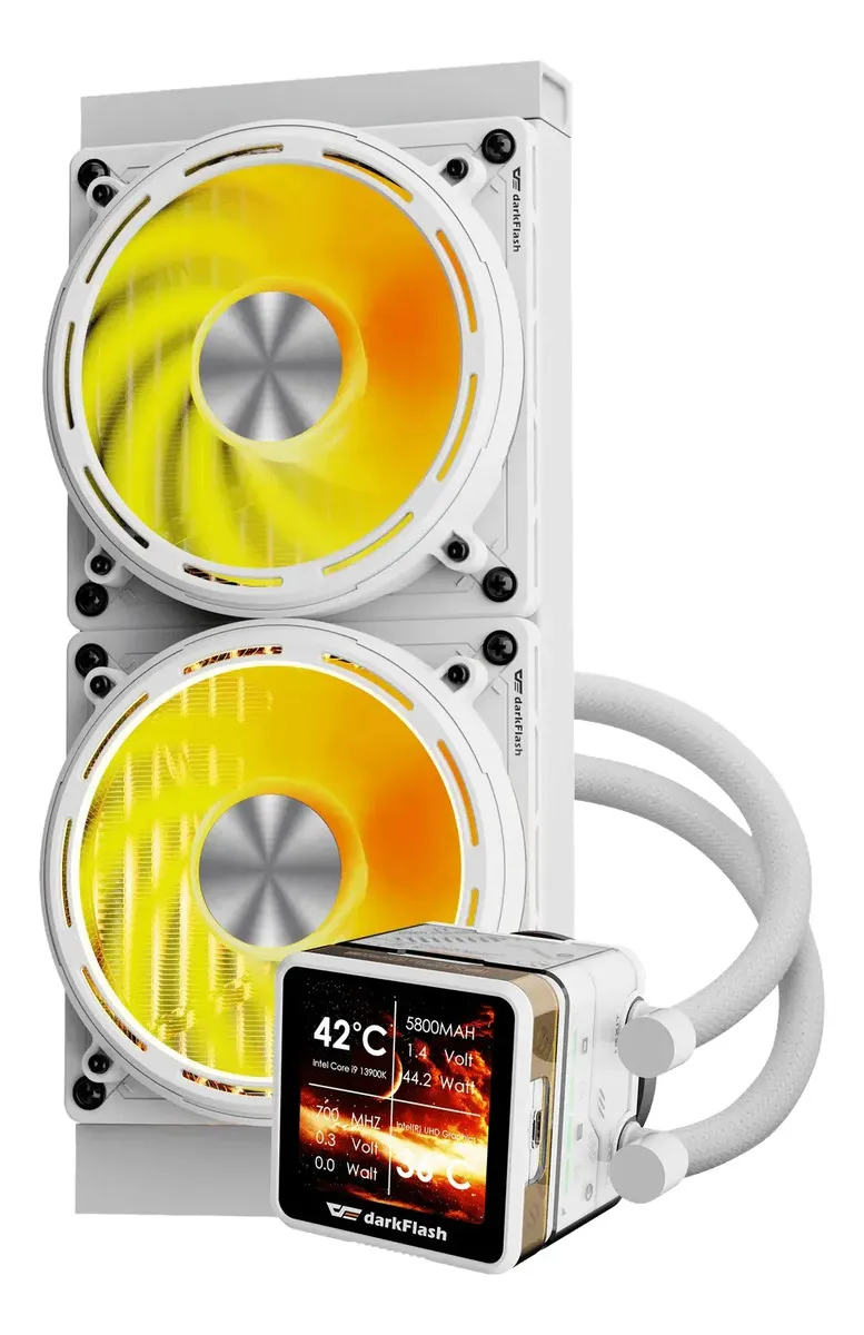 💧 Refrigeración Líquida DarkFlash DE240 Pantalla IPS ARGB – Blanco