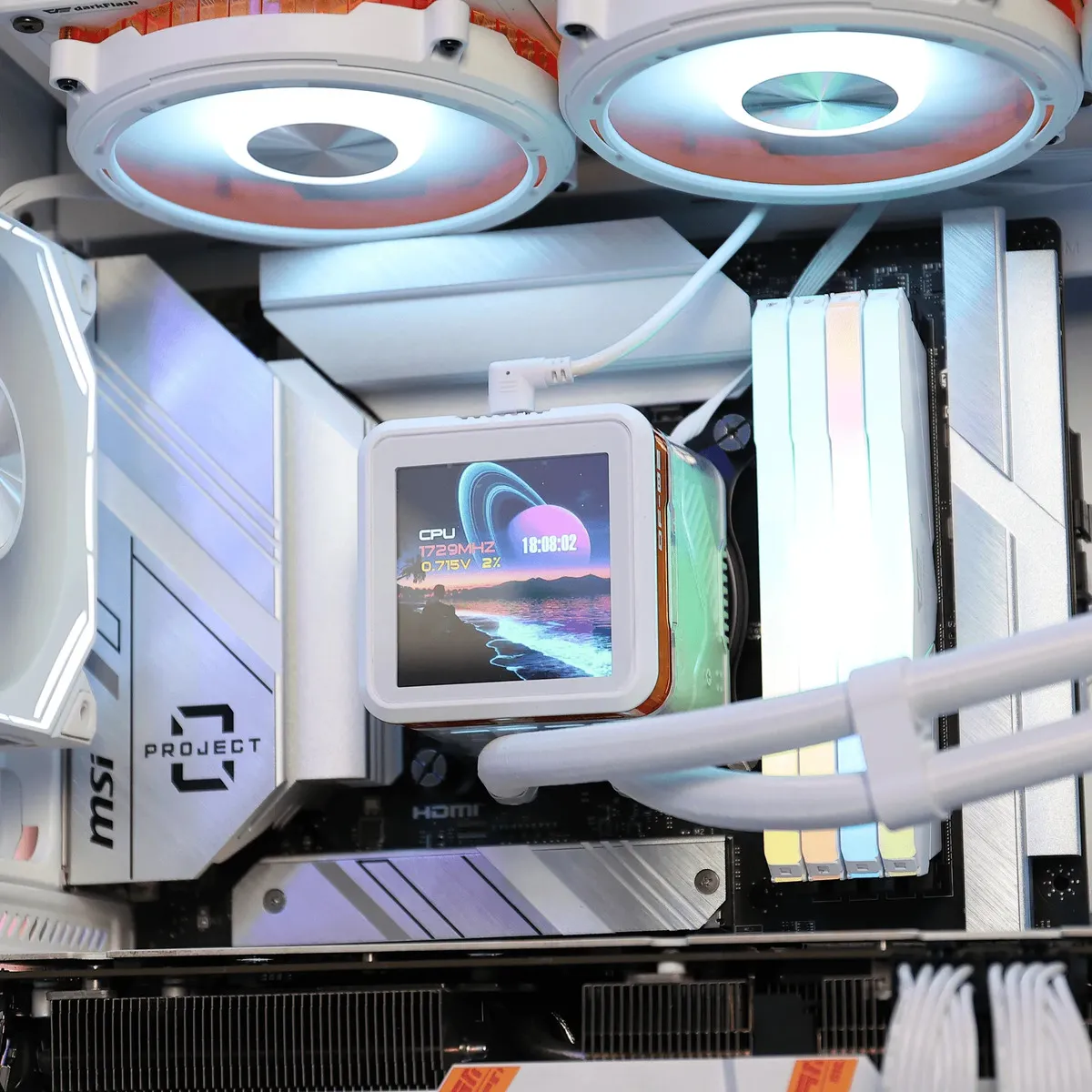 💧 Refrigeración Líquida DarkFlash DE240 Pantalla IPS ARGB – Blanco - Imagen 5