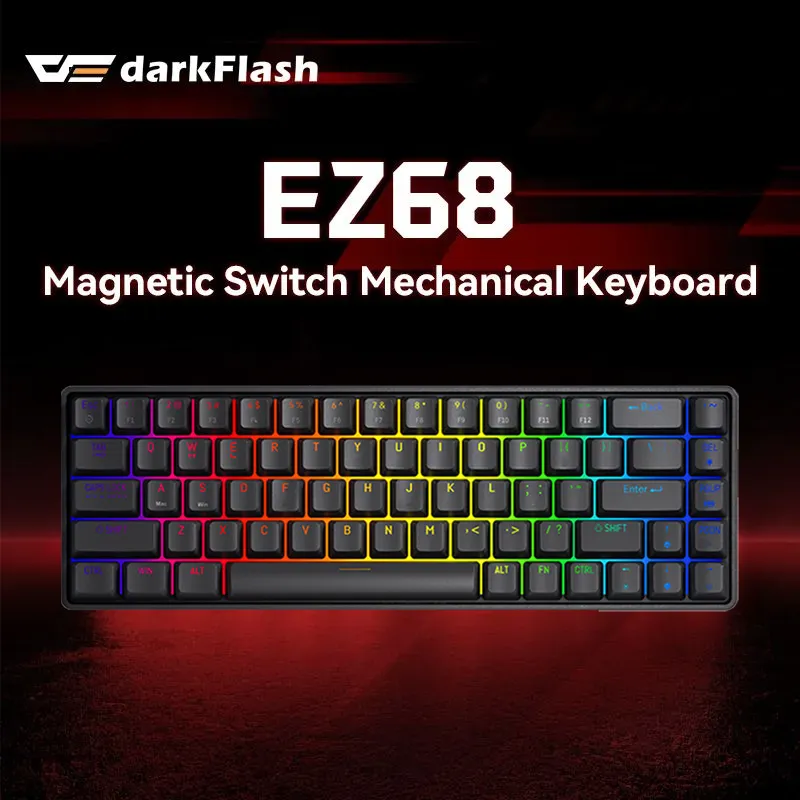⌨️ Teclado Magnético DarkFlash EZ68 65% RGB 8000Hz – Negro - Imagen 3